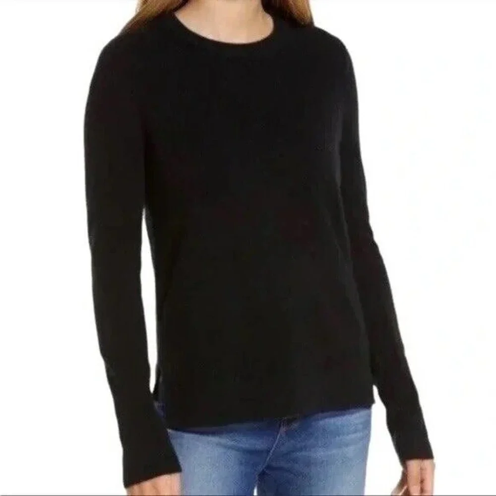 Halogen 100% Cashmere Black Sweater sz Xsmall